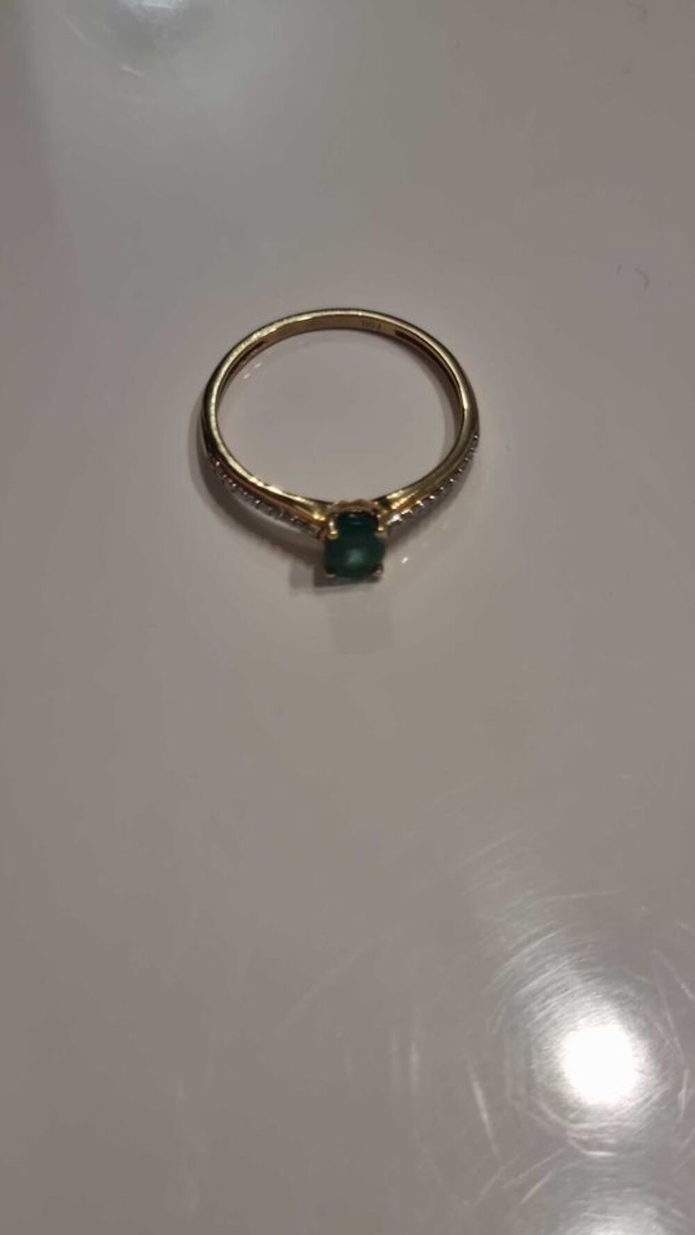Bague or jaune &eacute;meraude Bijoux et montres