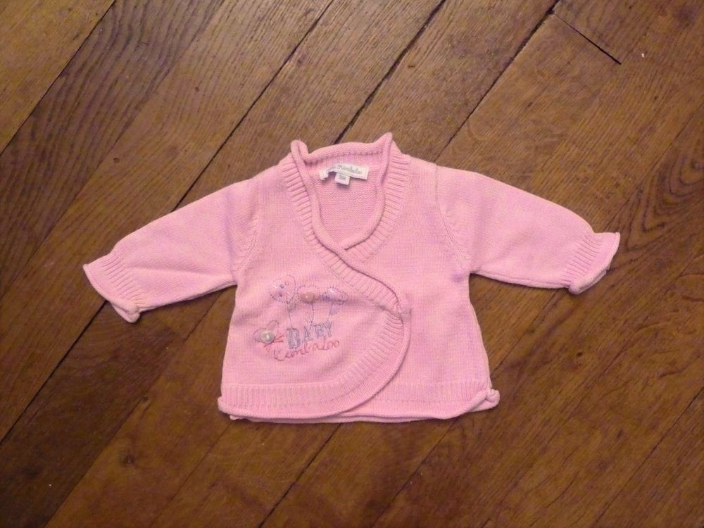 Gilet Coeur Crois&eacute; en Coton Rose Clair- Petit Kimbaloo Vêtements enfants