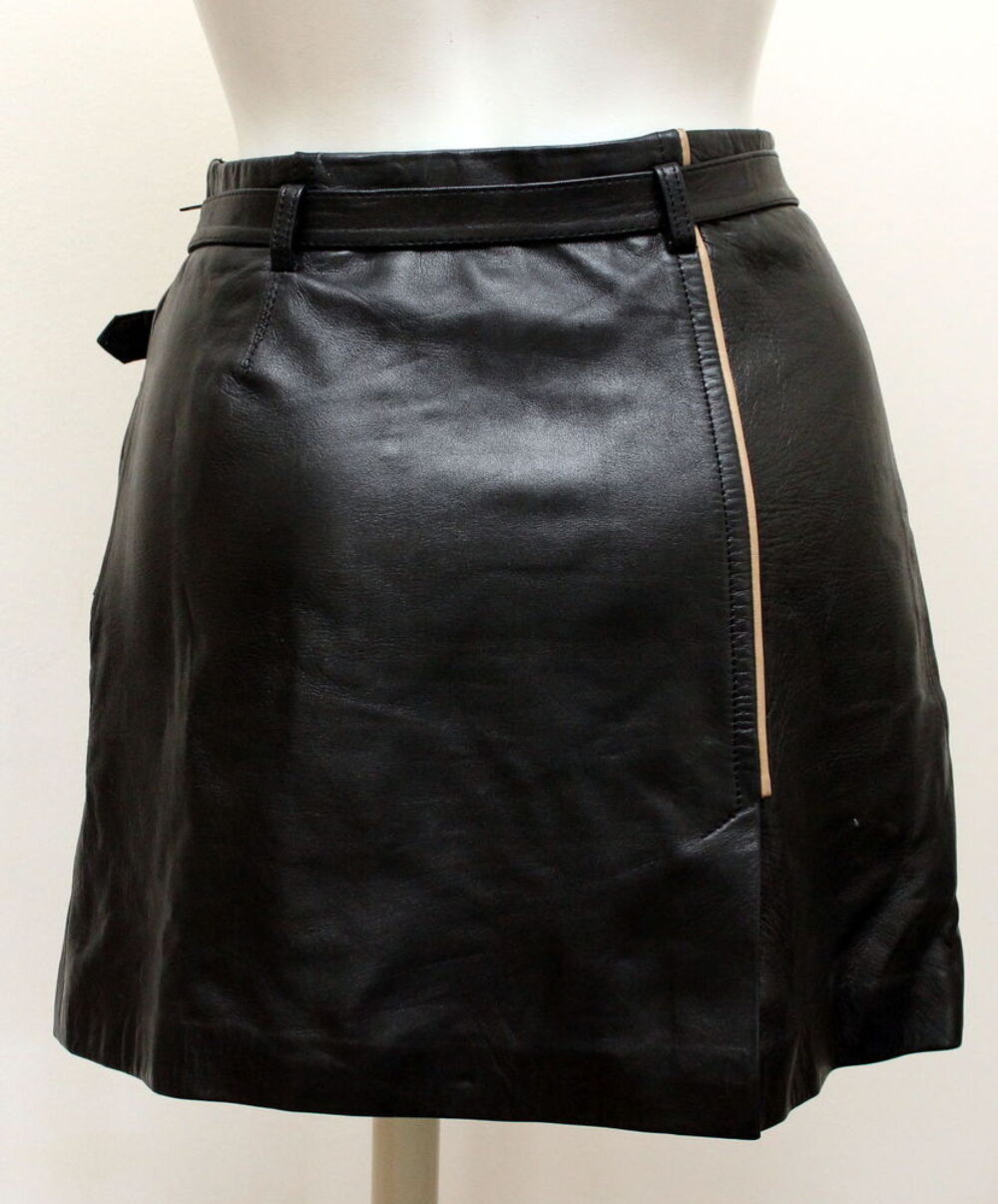 Jupe cuir noir MAC DOUGLAS T.M soit 38/40 Fr Vêtements