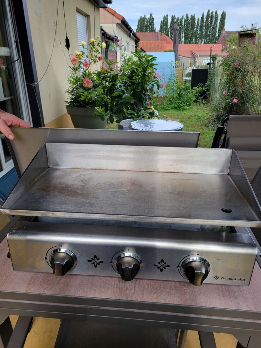 Plancha gaz 3 br&ucirc;leur en inox Electroménager