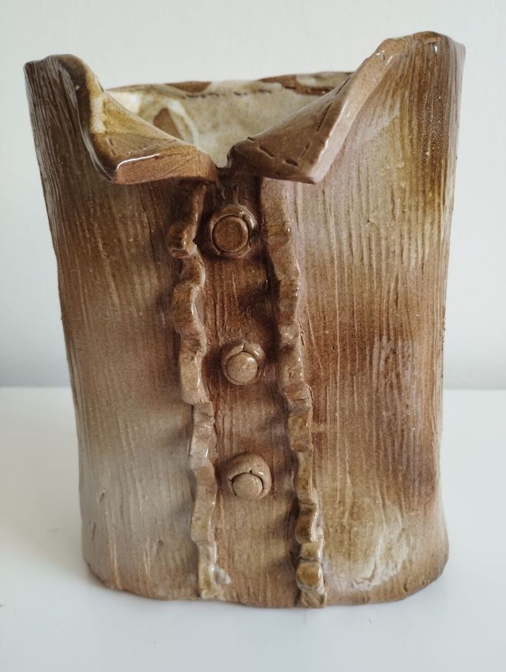 Vase en c&eacute;ramique printanier marron Décoration