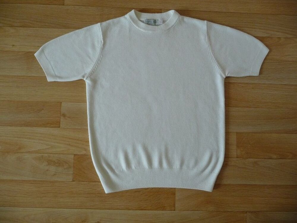 Pull blanc ivoire manches courtes taille 38 Vêtements