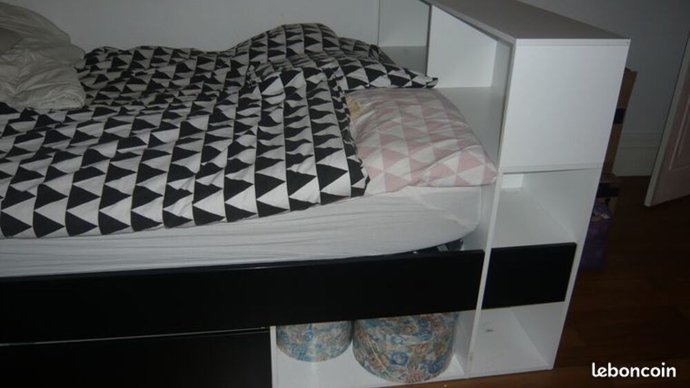 Particulier cadre de lit avec rangements + sommier Meubles