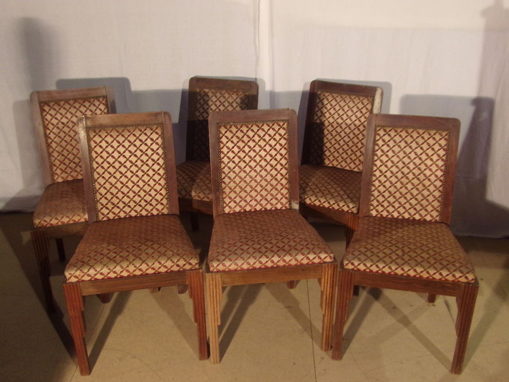 6 chaises bois et tissus anciennes Meubles
