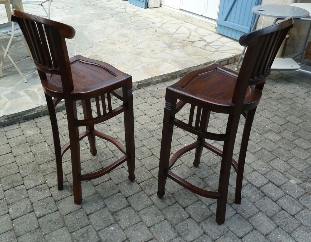 Lot de 2 tabourets de bar bois fonc&eacute; Meubles