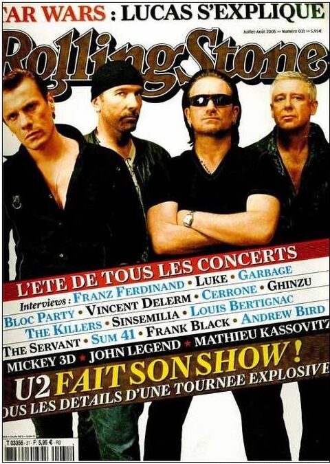 ROLLING STONE N 31 de juillet aout 2005 U2 / CERRONE / VINCENT DELERM 4 Montauban (82)