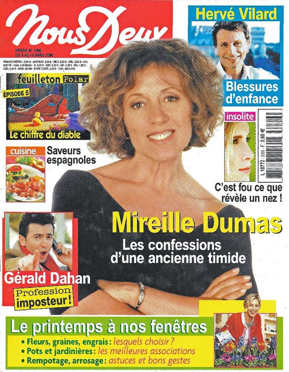 NOUS DEUX Magazine n&deg;3066 2006 Mireille DUMAS Livres et BD