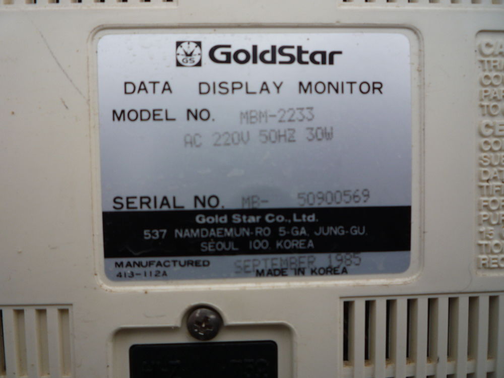 Goldstar monochrome vintage Matériel informatique