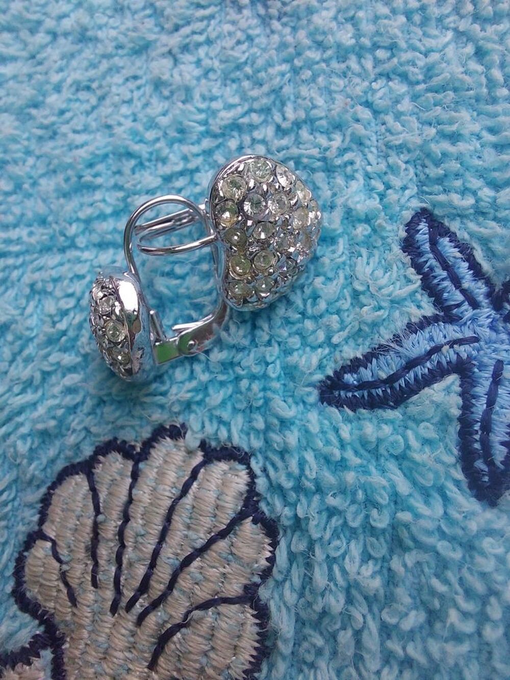 Boucles oreilles argent &amp; strass Bijoux et montres