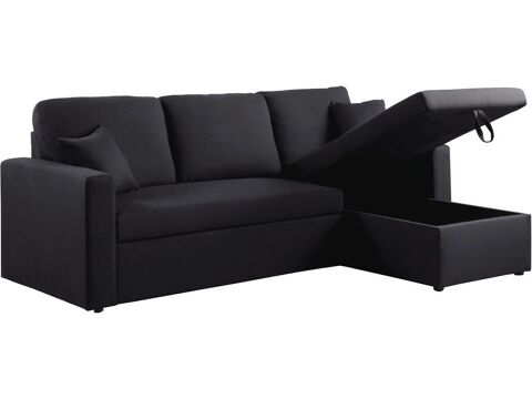 Canap d'angle convertible 3 places noir 450 Nevers (58)