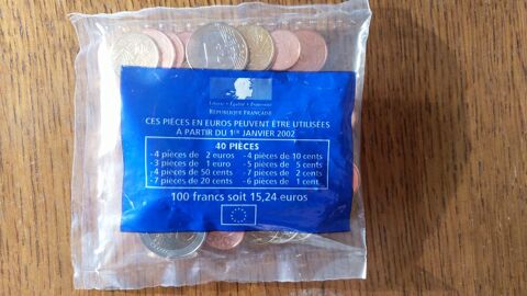 Sachet Officiel Premiers Euros France 2002 - Scellé/Neuf Maureilhan (34)
