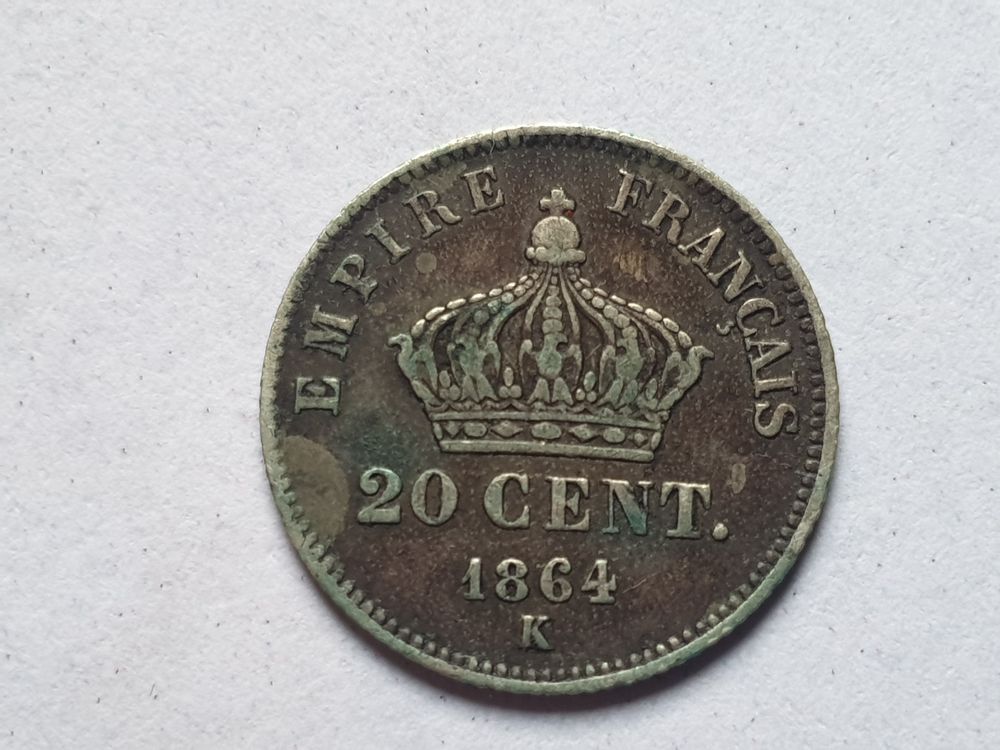 Pi&egrave;ce 20 centimes Napol&eacute;on III Argent 