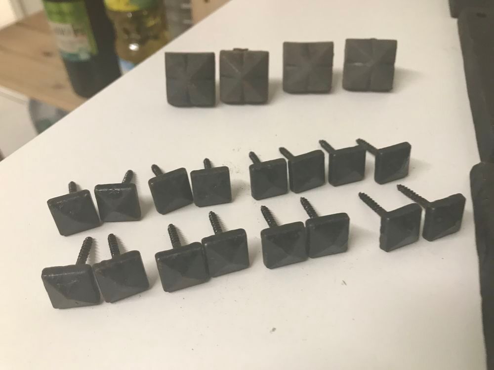 Lot de 2 pentures d&eacute;coratives en fer forg&eacute; noir - NEUF Bricolage