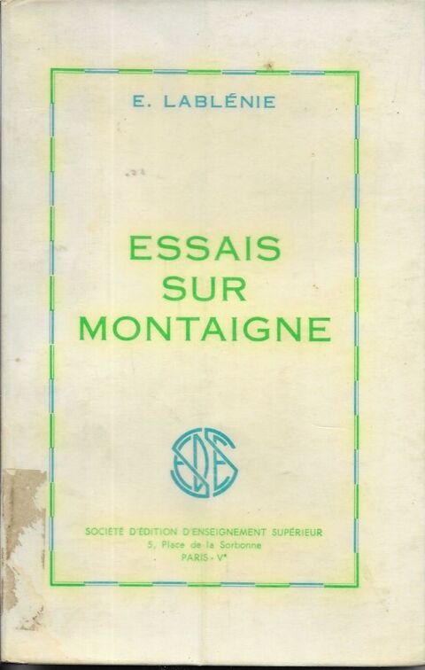livre , Essais sur Montaigne 1967 8 Tours (37)