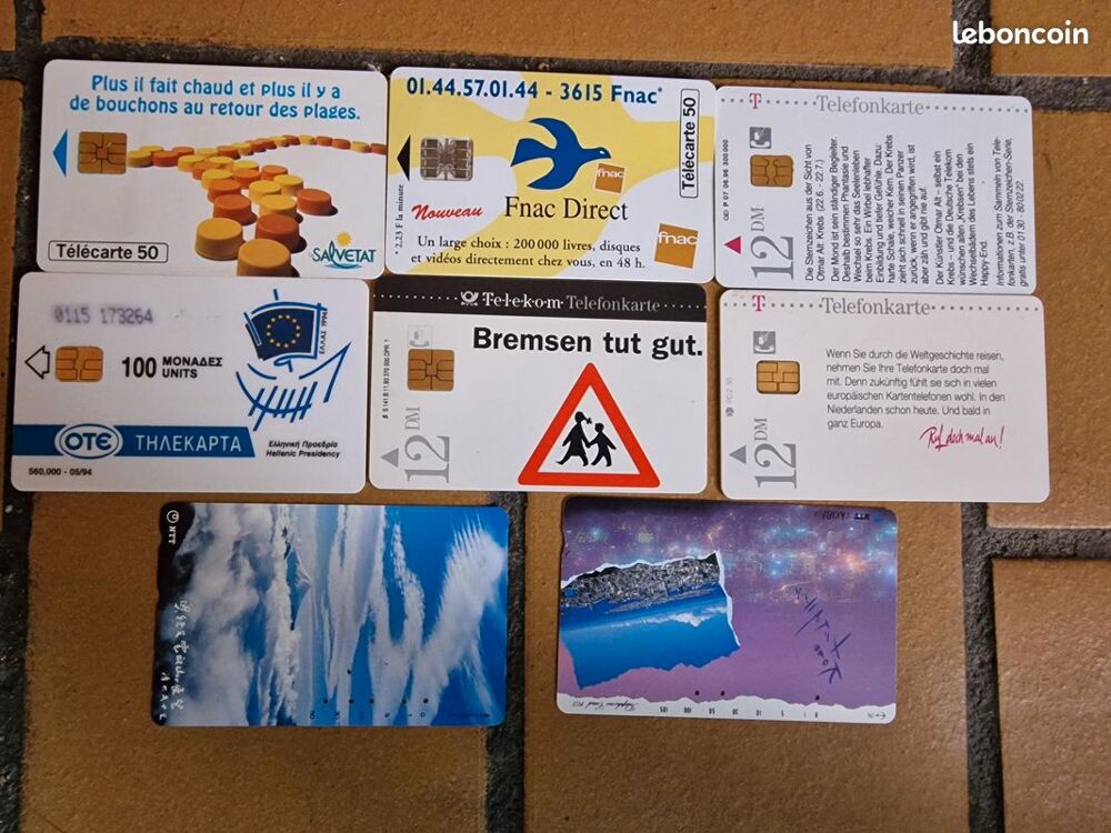 Lot cartes t&eacute;l&eacute;phoniques ancienne 