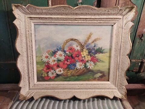 Ancien Tableau Bouquet de Fleurs Printani�res 
60 Loches (37)