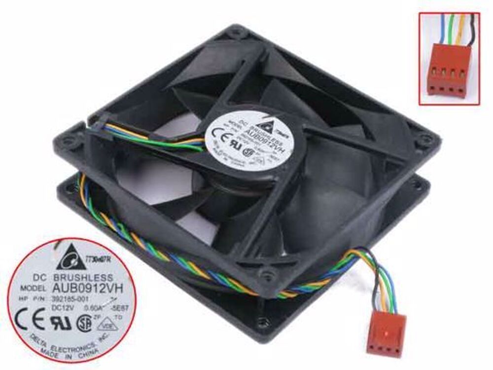 Ventilateur bo&icirc;tier noir - Delta AUB0912VH -92mm - alimentat Matériel informatique