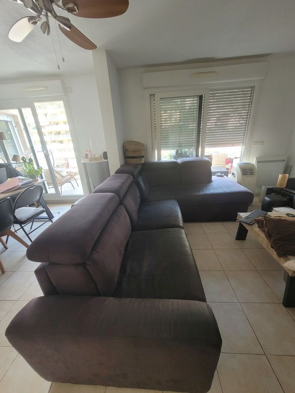 Canap&eacute; angle noir avec couchage 140 cm (matelas 18cm) Meubles