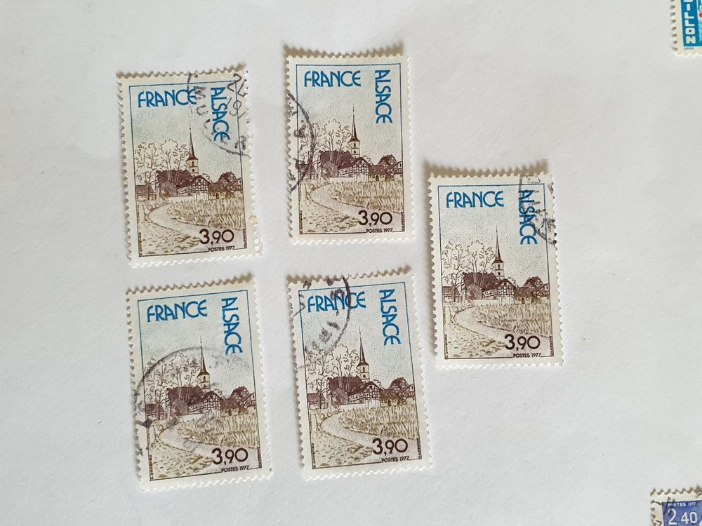 Timbre france Alsace 1977- lot 2 euro ou 0.40 euro &agrave; l'unit&eacute; 