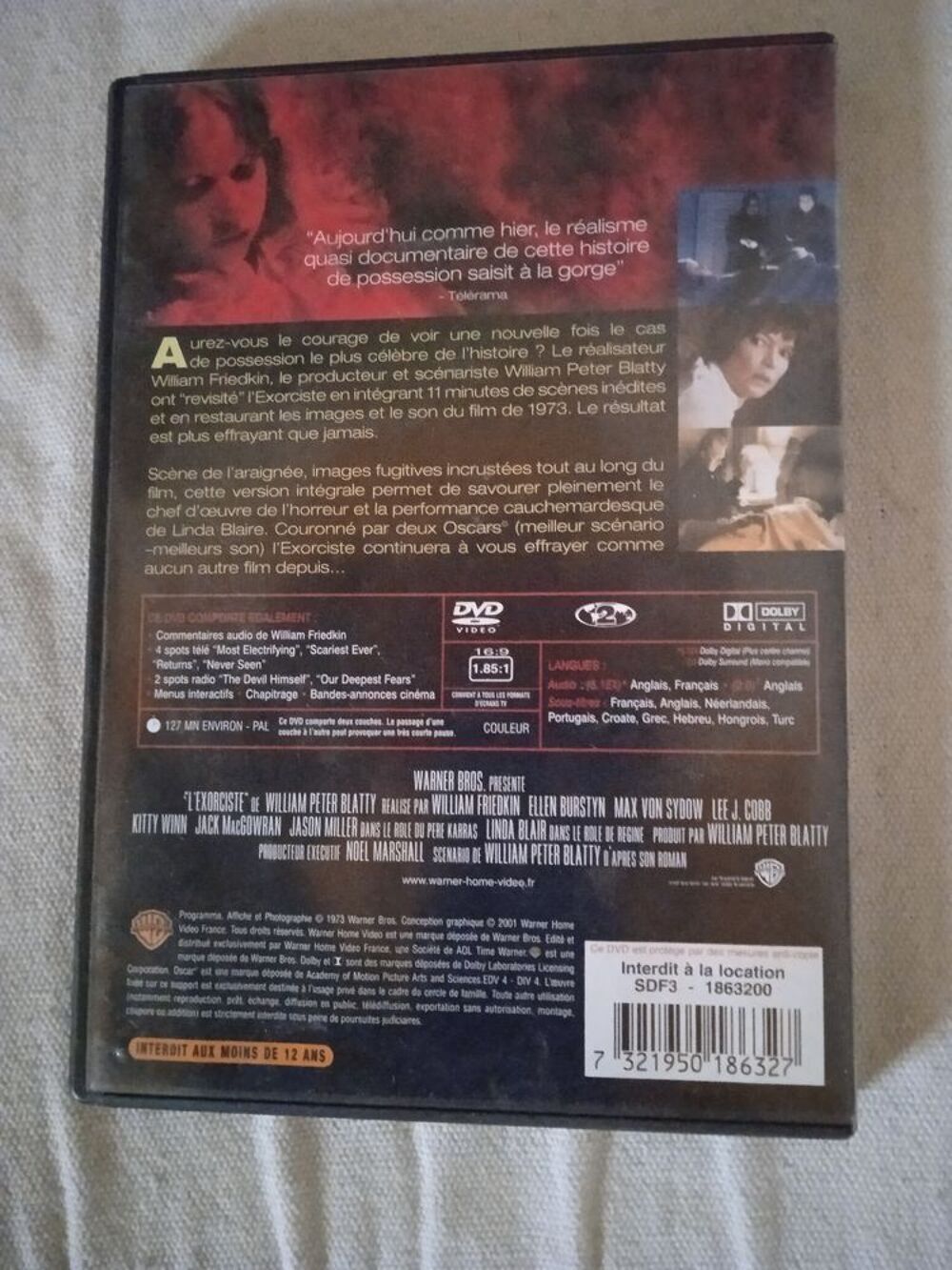 DVD L'Exorciste
1973 DVD et blu-ray