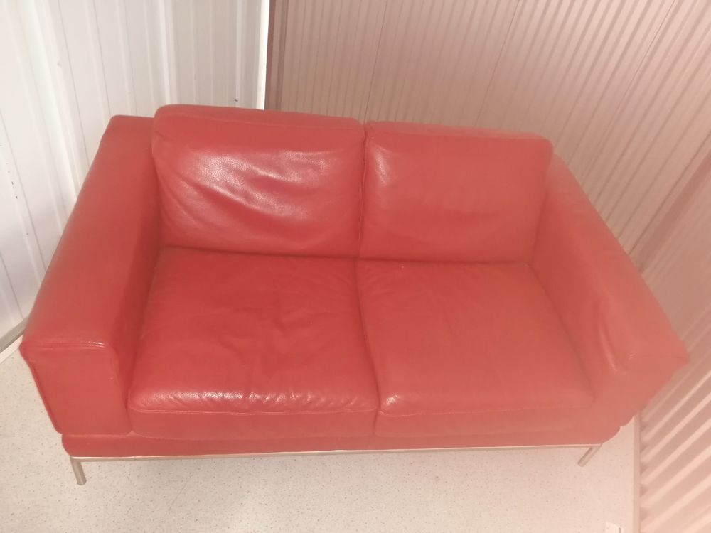 Canap&eacute; cuir rouge Meubles