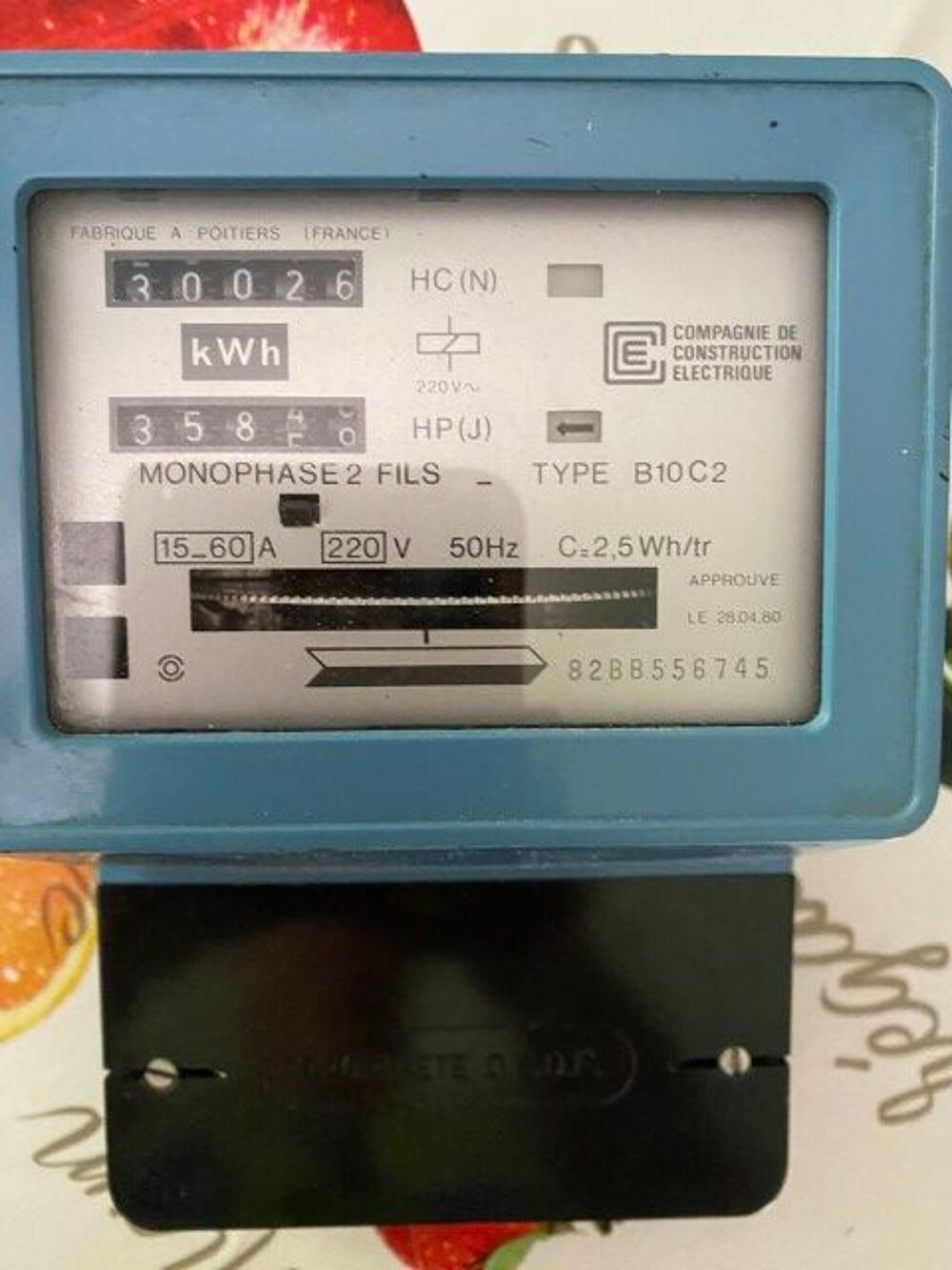 compteur &eacute;lectrique m&eacute;canique lecture jour et nuit B10C2 Bricolage