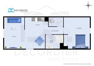  Appartement  vendre 2 pices 47 m