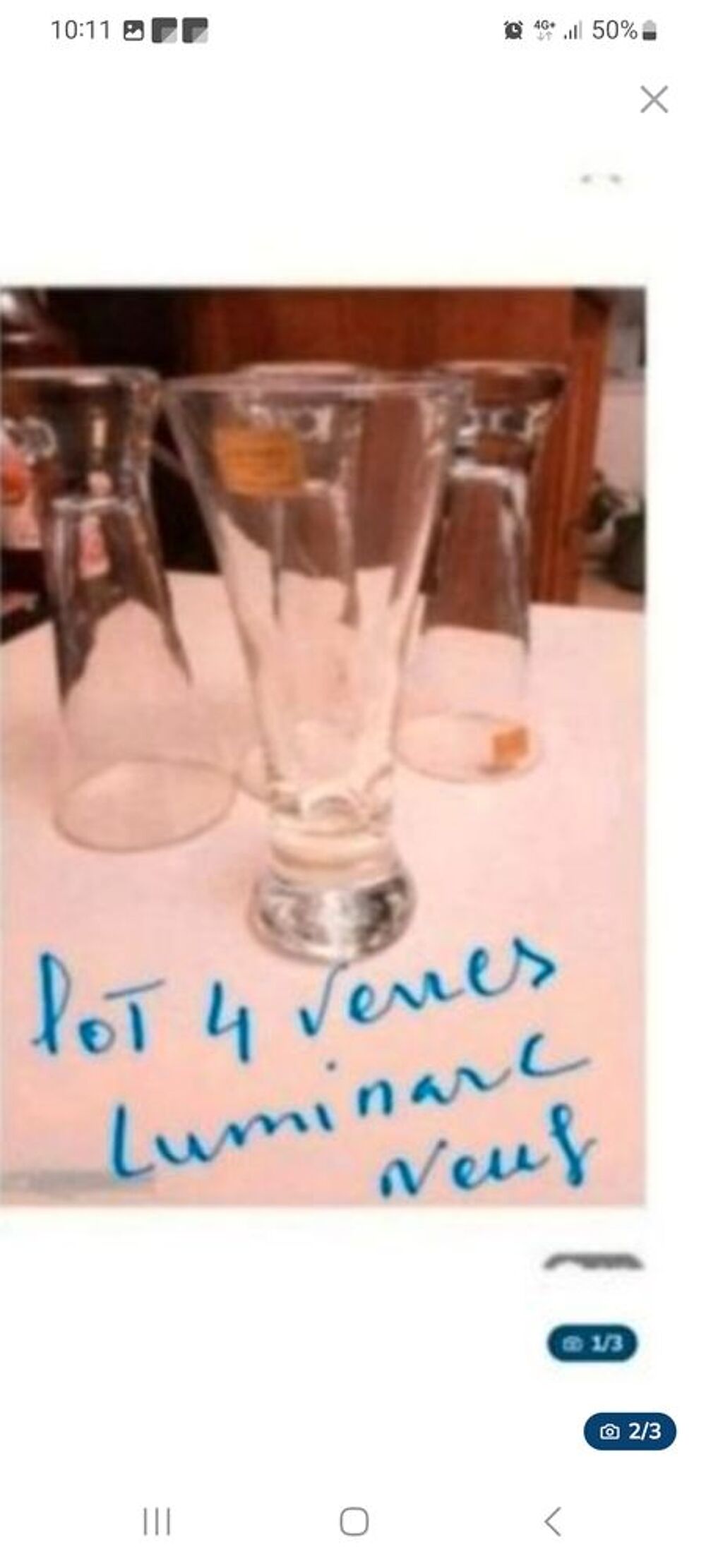 lot 4 verres &agrave; pastis luminarc ( NEUF) Cuisine