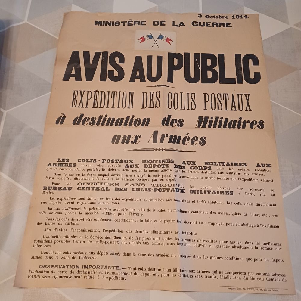 affiche propagante avis au public 