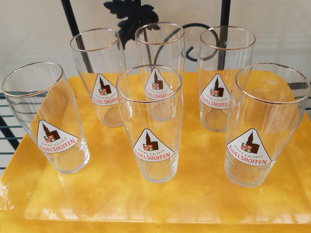 Lot 6 Verres ADELSHOFFEN. Décoration