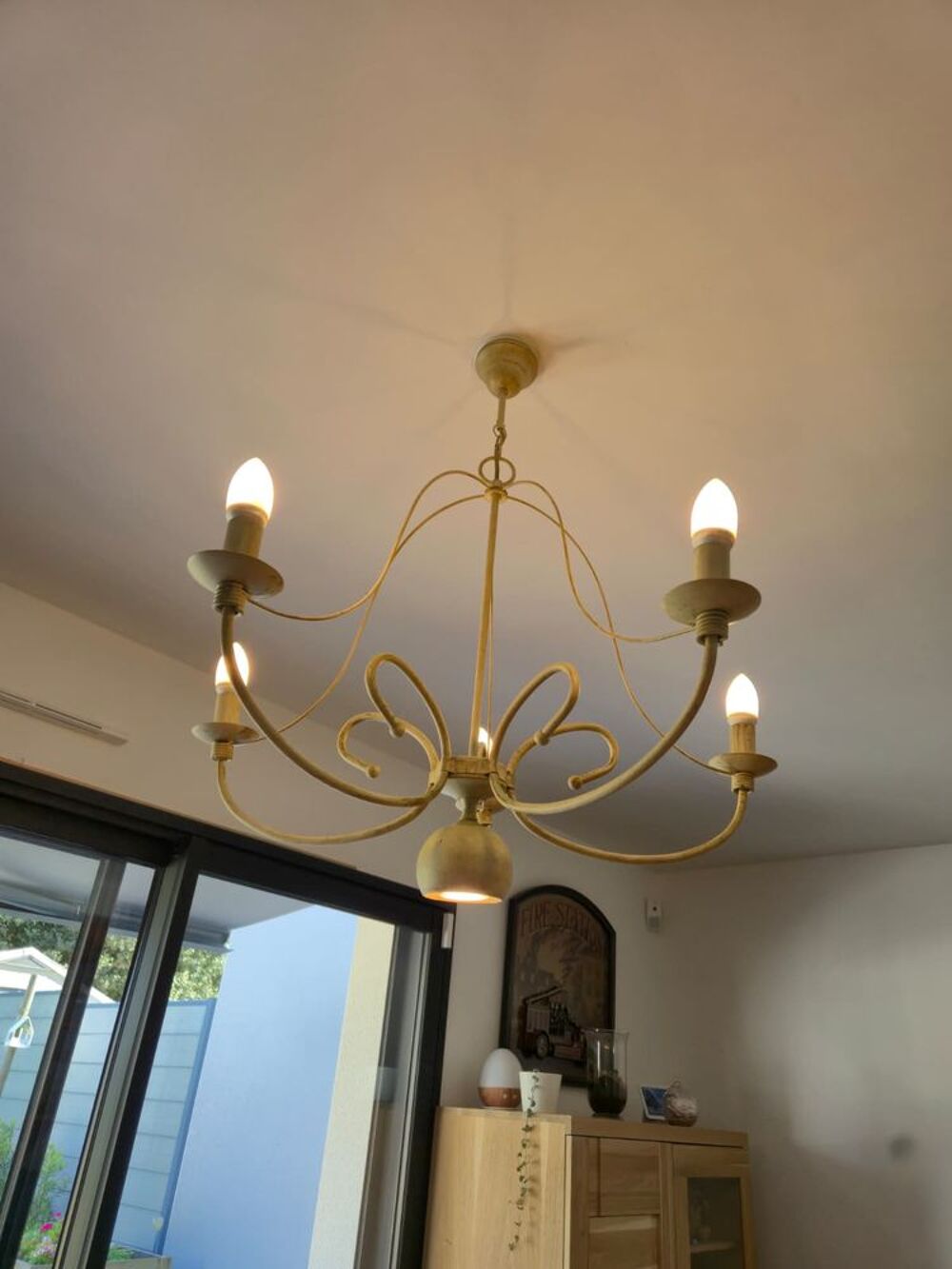 Lustre mod&egrave;le 5 branches style classique/vintage Décoration