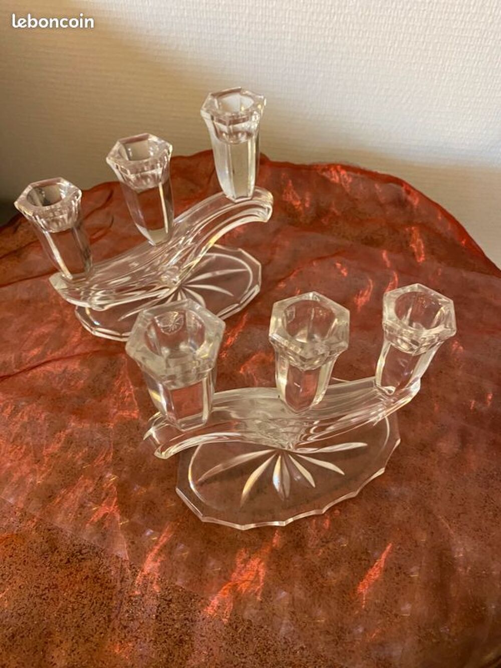 paires de bougeoires en verre Décoration