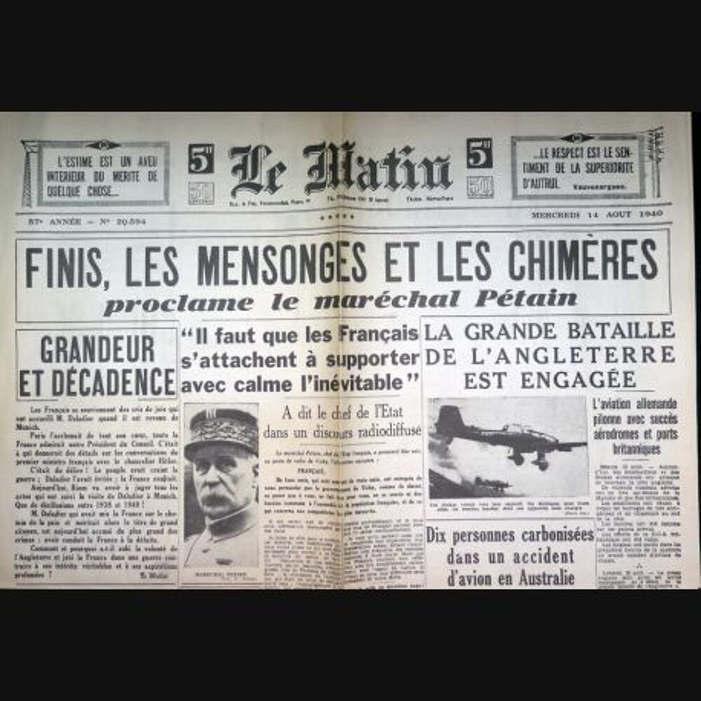 Excelsior, Paris-soir, Le Journal, la d&eacute;p&ecirc;che, etc 
