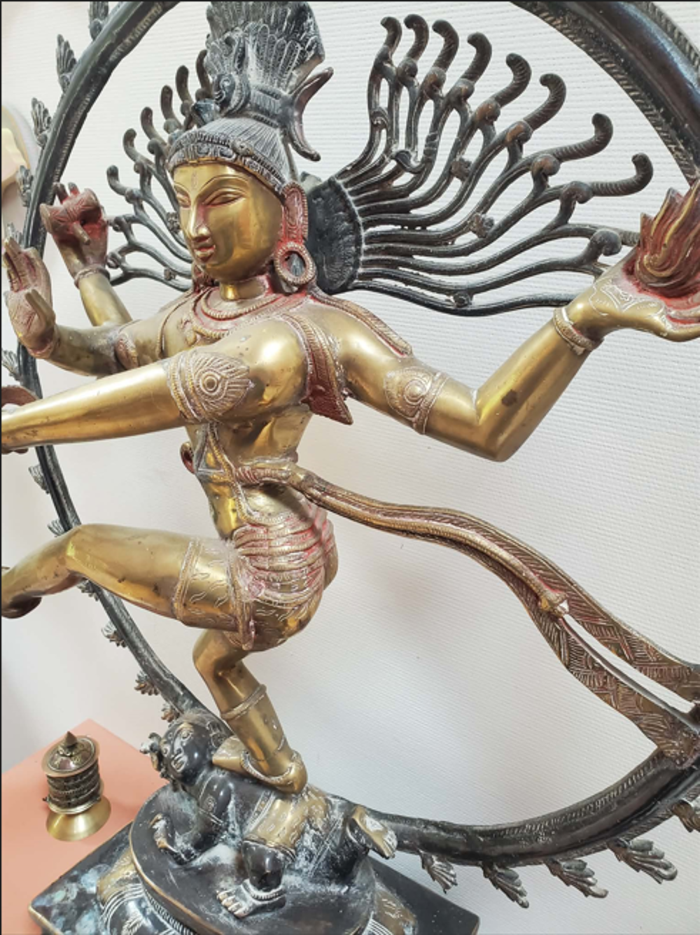 Statue de Shiva en Bronze / Laiton de H84x74cm Décoration