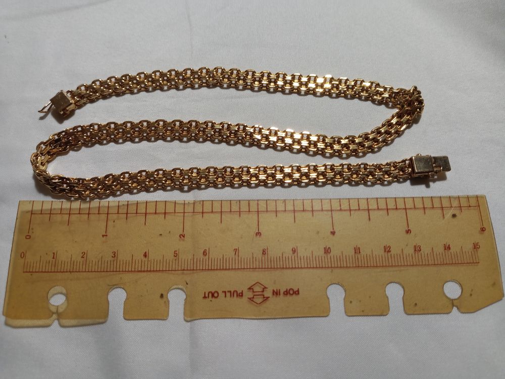 Chaine 3 rangs maille for&ccedil;at soudee Bijoux et montres