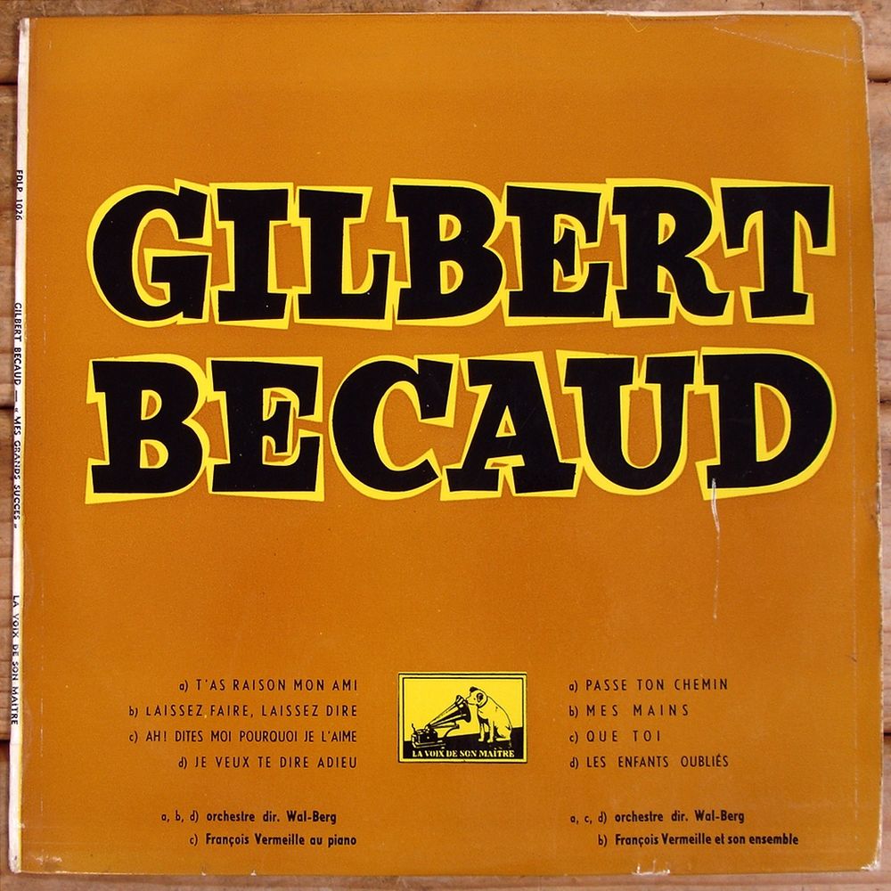 GILBERT B&Eacute;CAUD-33t 25cm-MES GRANDS SUCC&Egrave;S Mes Mains-BIEM 54 CD et vinyles
