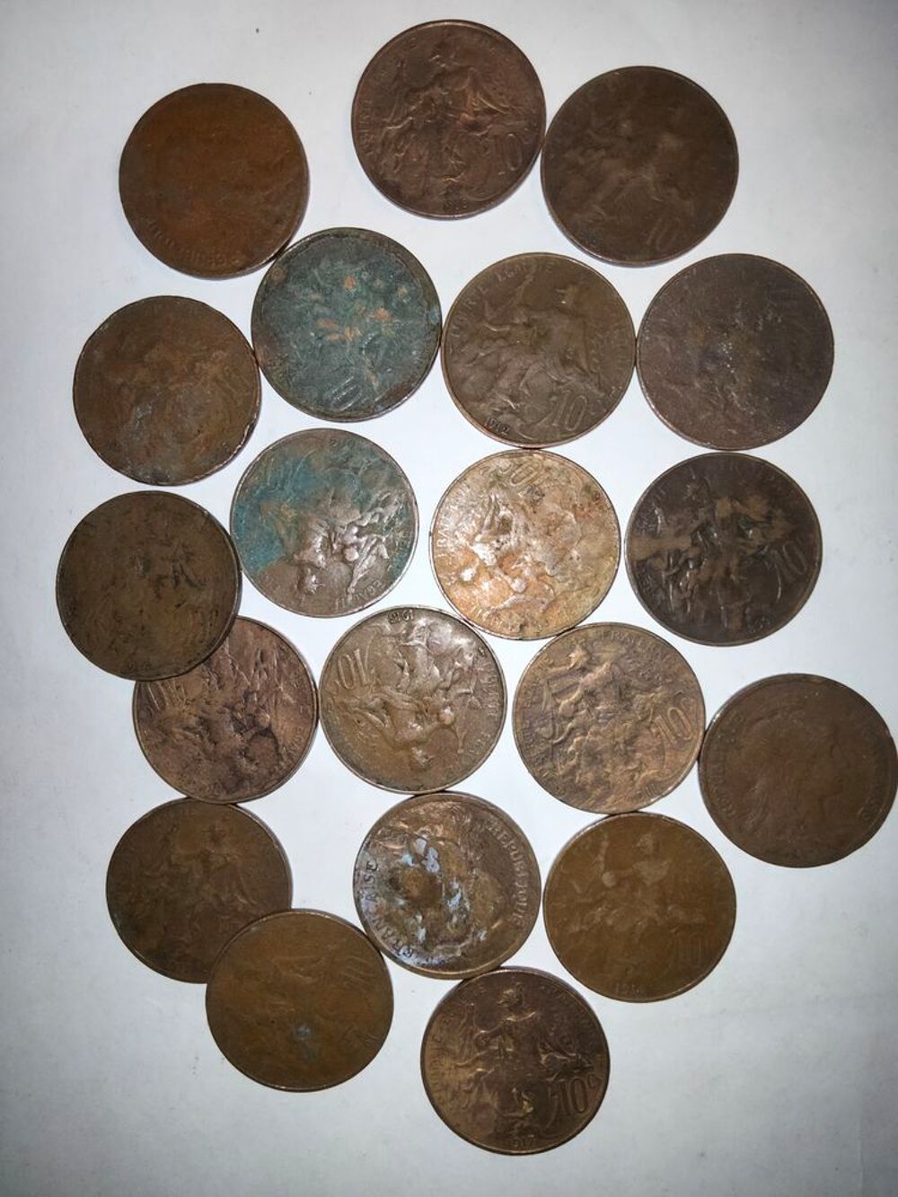 Lot de 20 pi&egrave;ces de 10 centimes DUPUIS 
