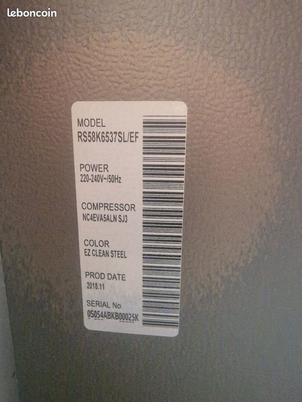 Vendre frigo samsung am&eacute;ricain - partie cong&eacute;lateur en panne Electrom�nager