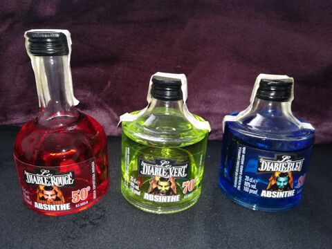 3 bouteilles d'absinthe les diables bleu, vert et rouge 10 Courbevoie (92)
