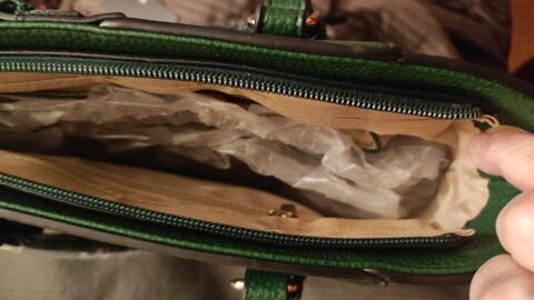 Sac cuir vegan port� main vert Torrente neuf 70 Verneuil-sur-Seine (78)