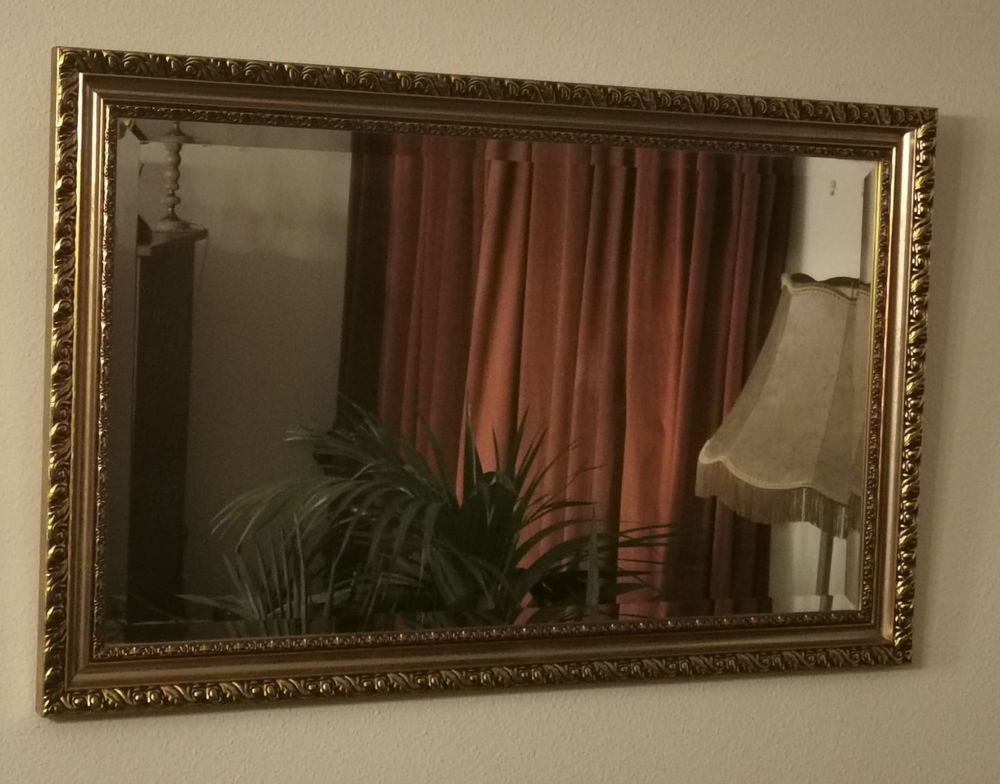 Grand miroir dor&eacute; style baroque antique Décoration