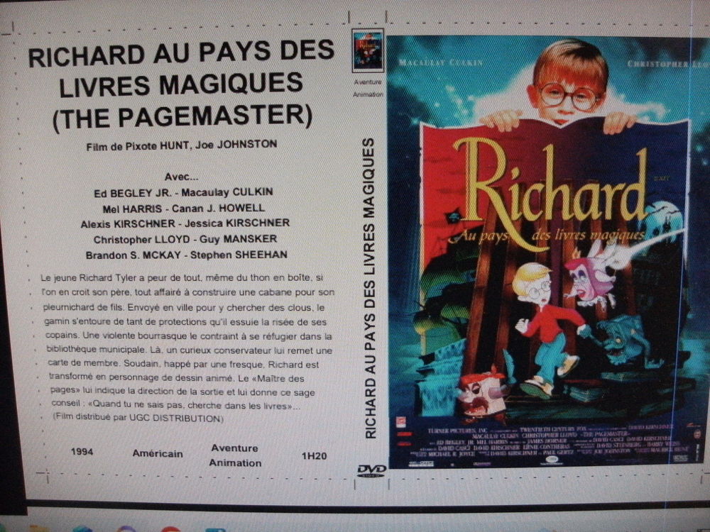 Rare film : " Richard au pays des livres magiques " DVD et blu-ray