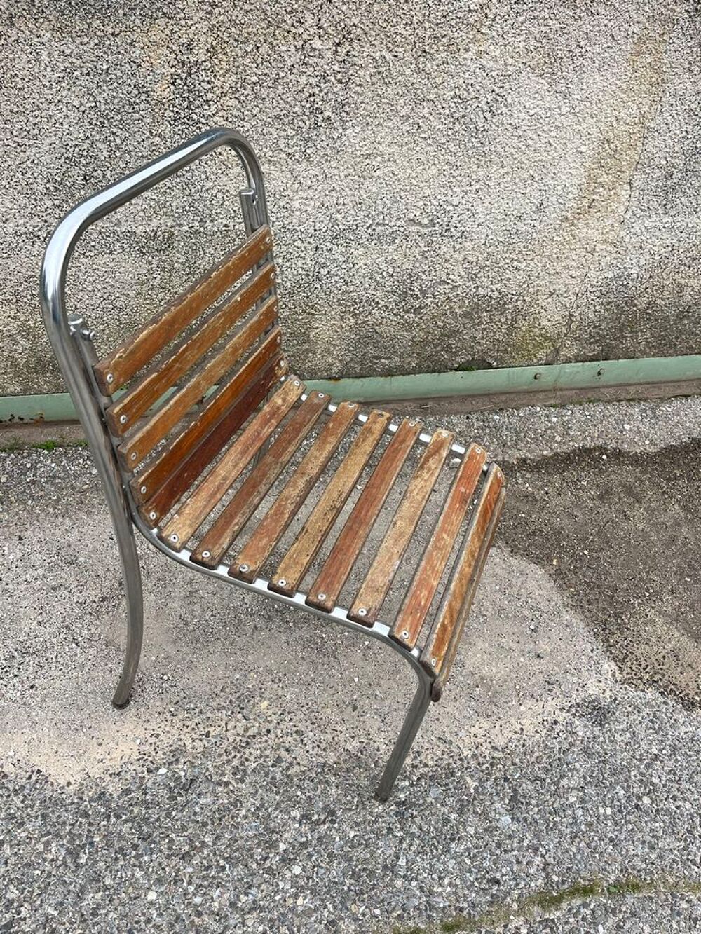 4 chaises bois et aluminium Meubles