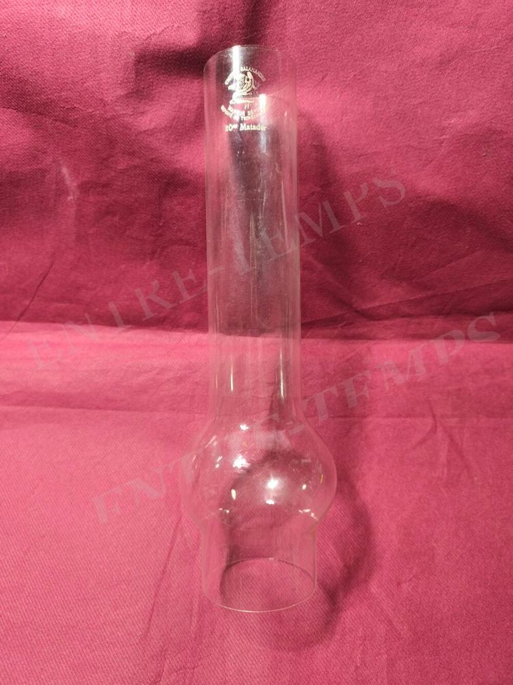 VERRE MATADOR ANCIEN POUR LAMPE A P&Eacute;TROLE CRISTAL RECUIT 20" Décoration