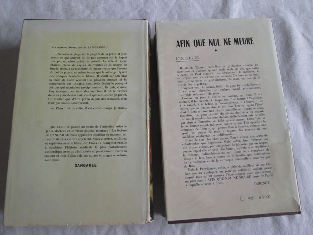 Lot de 2 livres Frank G. Slaughter Livres et BD