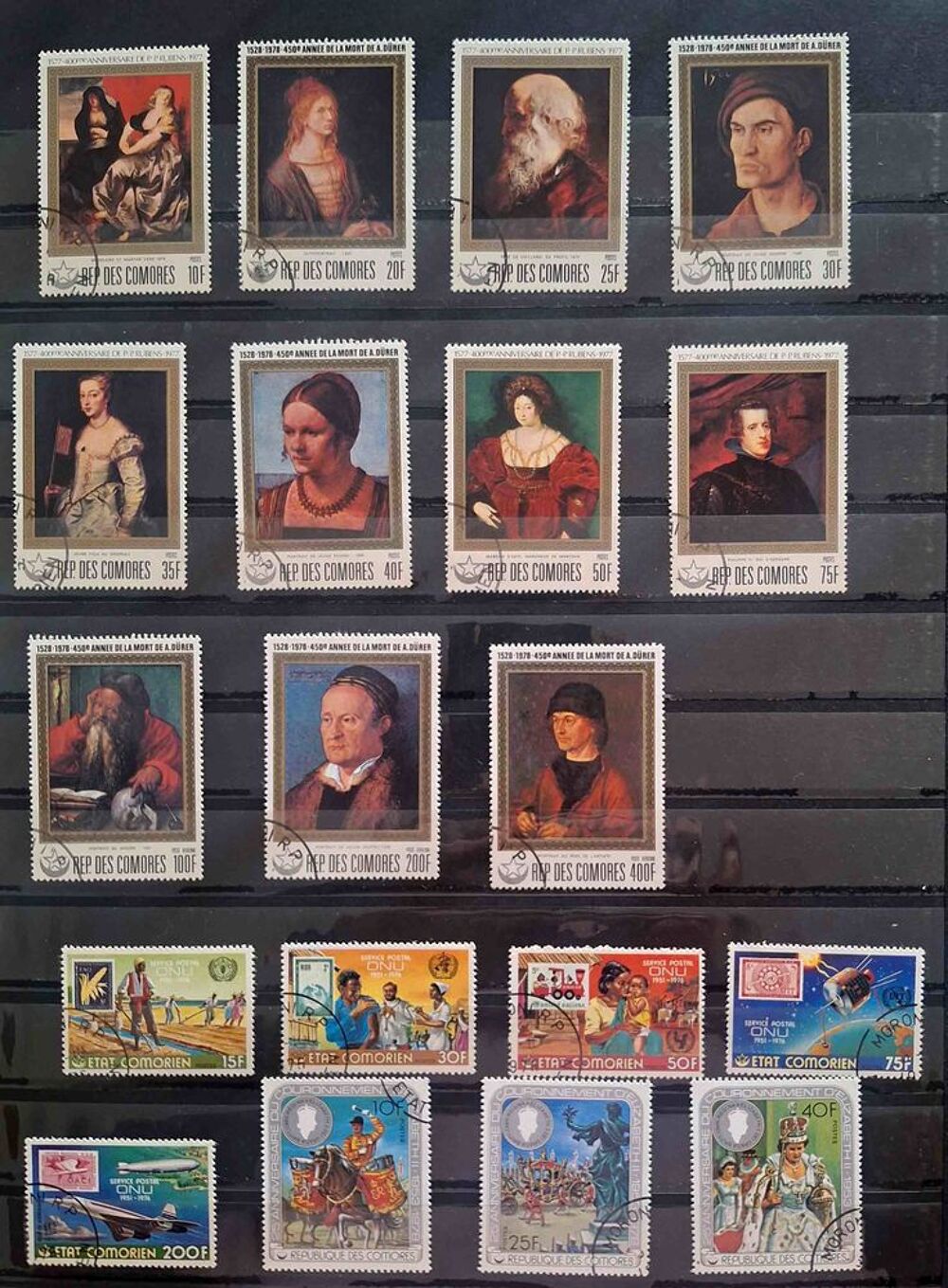 S&eacute;rie de timbres de collection des Comores 3 