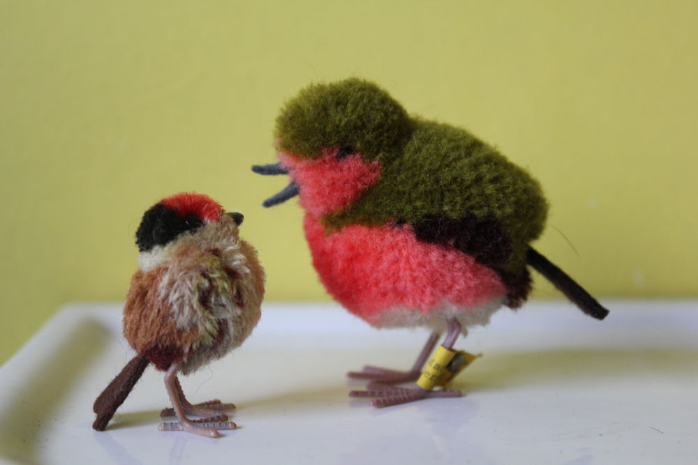 Oiseaux peluche mohair STEIFF 