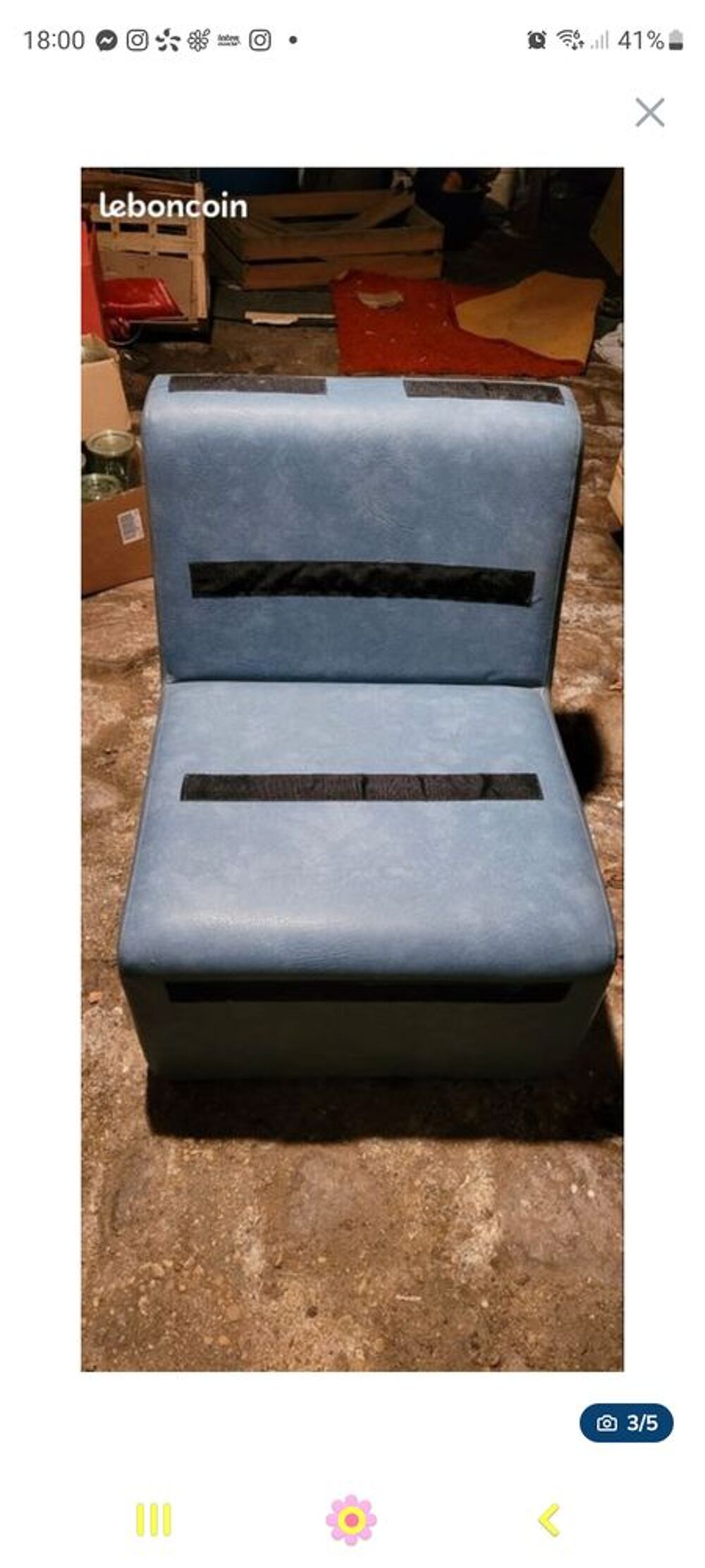 LOT DE 2 FAUTEUILS BLEU VINTAGE Meubles