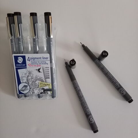 Staedtler tui chevalet de 4 + 2 feutres noirs diamtres ass 11 Saumur (49)