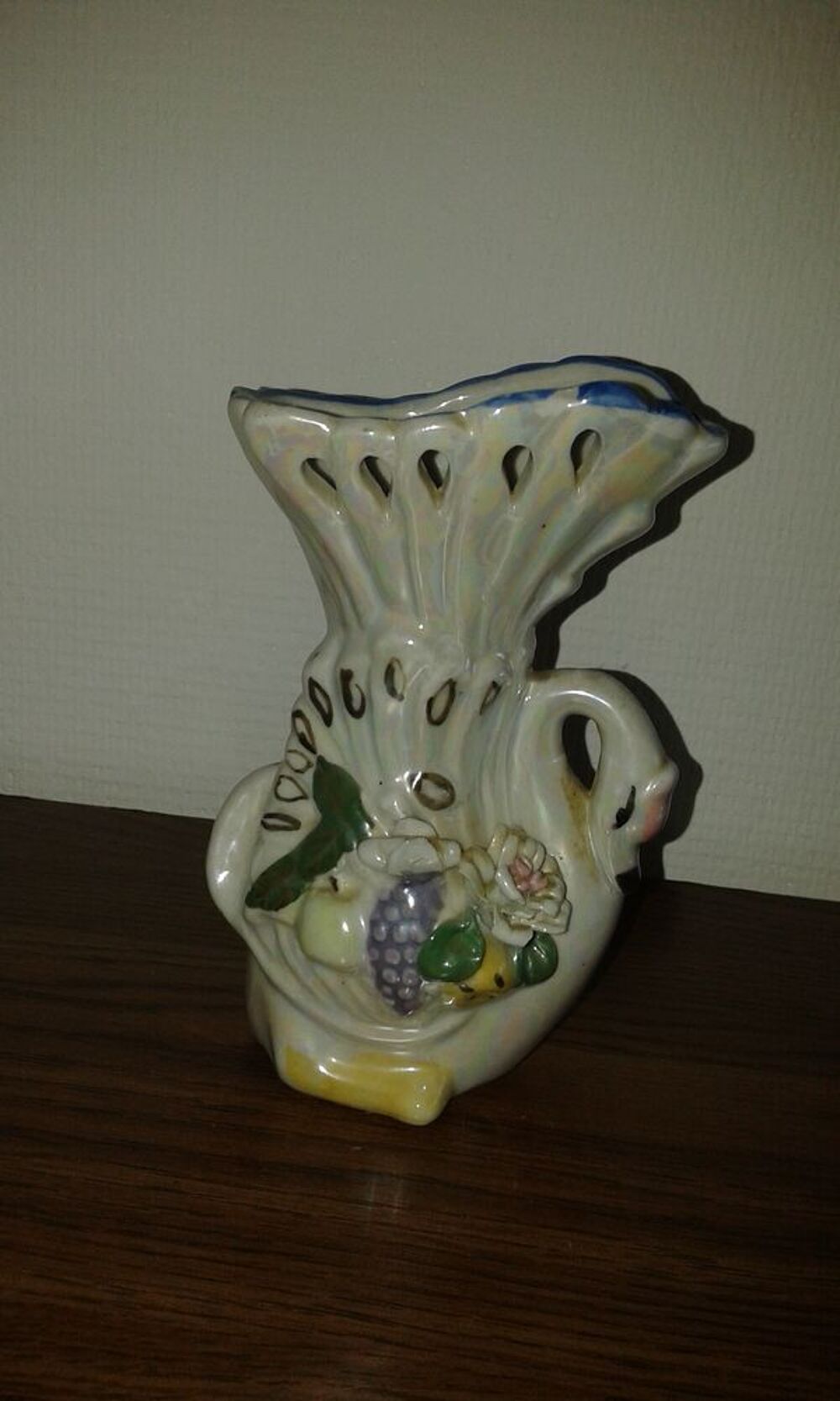 Vase vintage d&eacute;cor cygne Décoration
